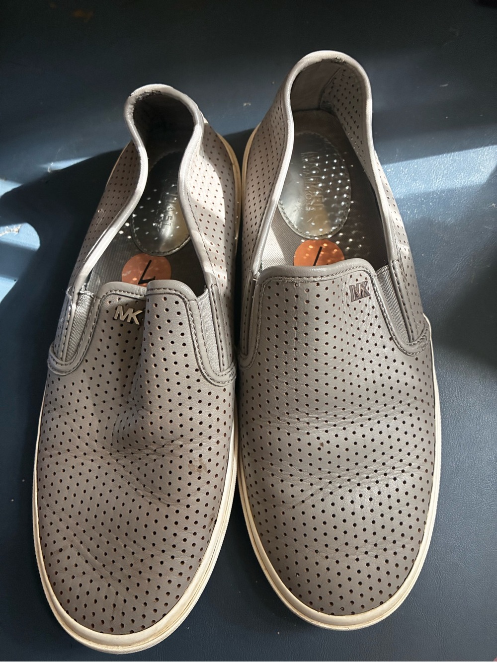 Michael Kors  unisex Perforated Slip-On Sneakers in Taupe